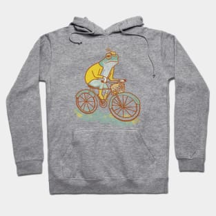 Cottagecore Frog on a Bicycle Hoodie